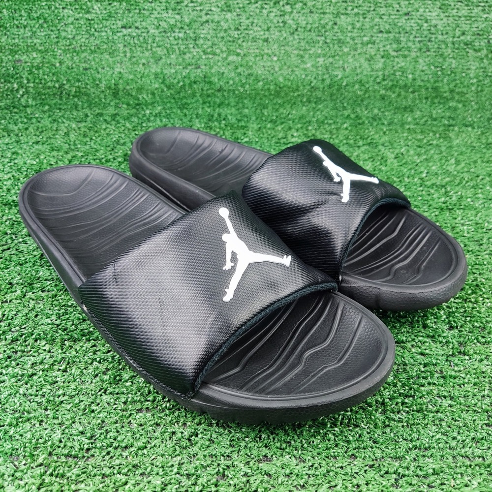 Jordan Slides Men 14 Black Break Slide Sandals AR6374-010 Athletic Flip Flops